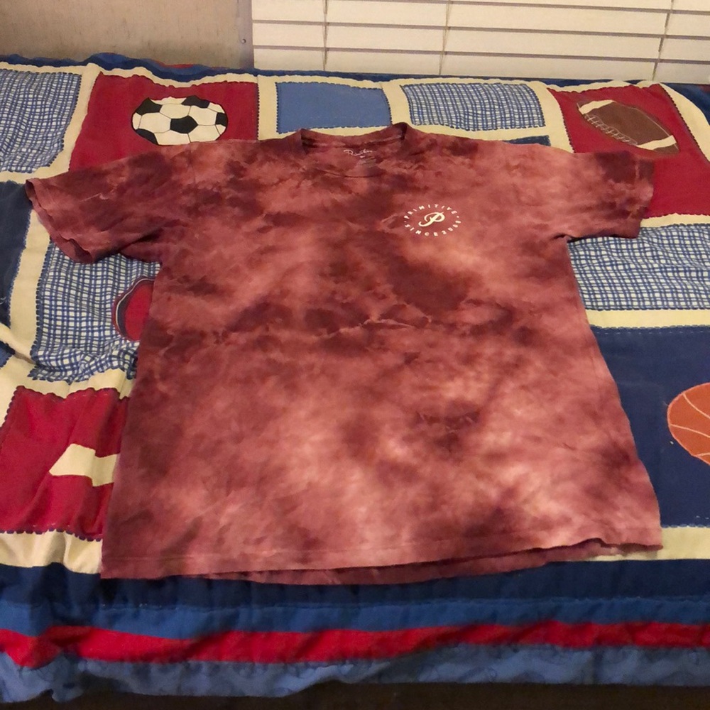 Primitive dark red tie dye.